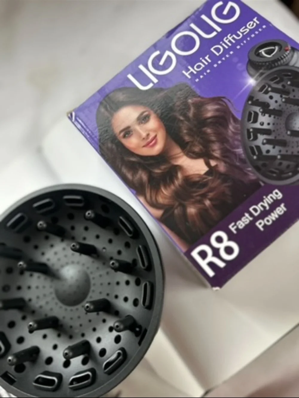 Black r8 fast drying Hair Diffuser Attachment - Universal Curly Hair Styling